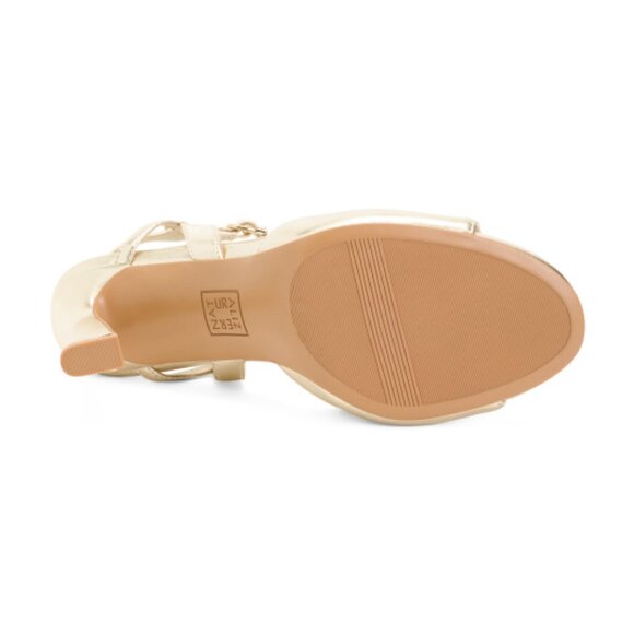 NATURALIZER PREMIUM Champagne Wide Leather Lala Sandals - Picture 3 of 4